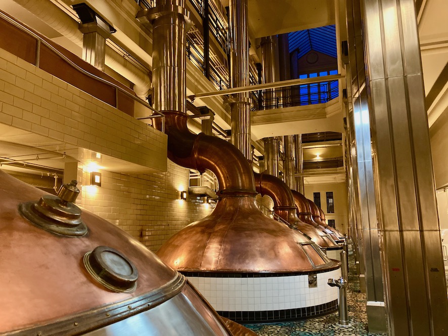 Milwaukee's Brewhouse Inn & Suites is built around six gleaming brew kettles.