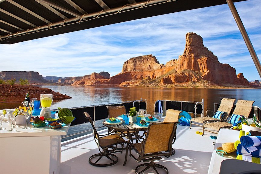 With over 2,000 miles of shoreline, Lake Powell in Southern Utah offers spectacular views and calm water. 