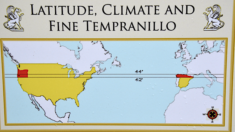 Growing area for the Tempranillo grape