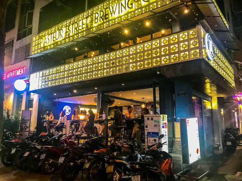 The Pasteur Street Brewing Company has nine taprooms nationally. This one, on Le Thanh Ton in Saigon’s “Little Tokyo” neighborhood, may be the most popular.