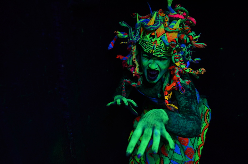 A costumed ghoul welcomes guests to Eastern State Penitentiary.