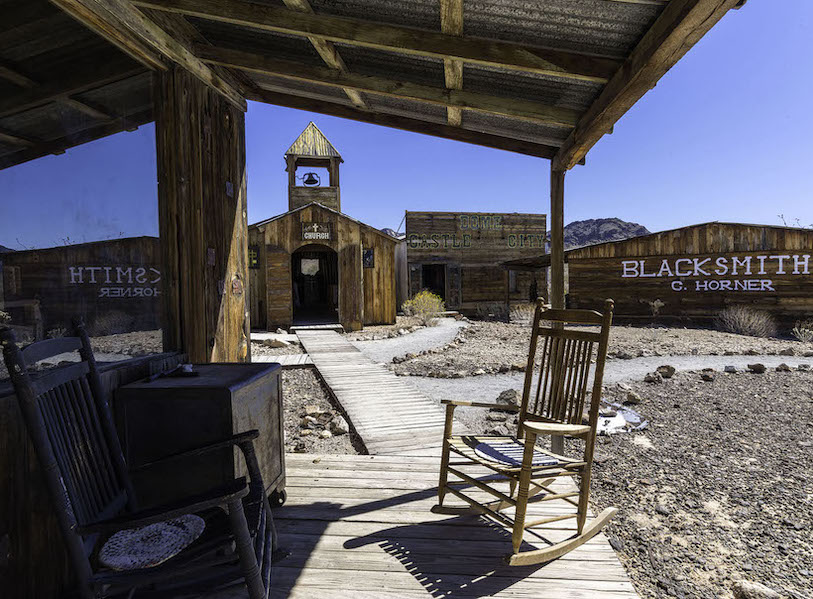 The boardwalks never get crowded in Castle Dome City.