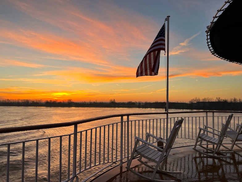 Forward desk of the American Queen steamboat.