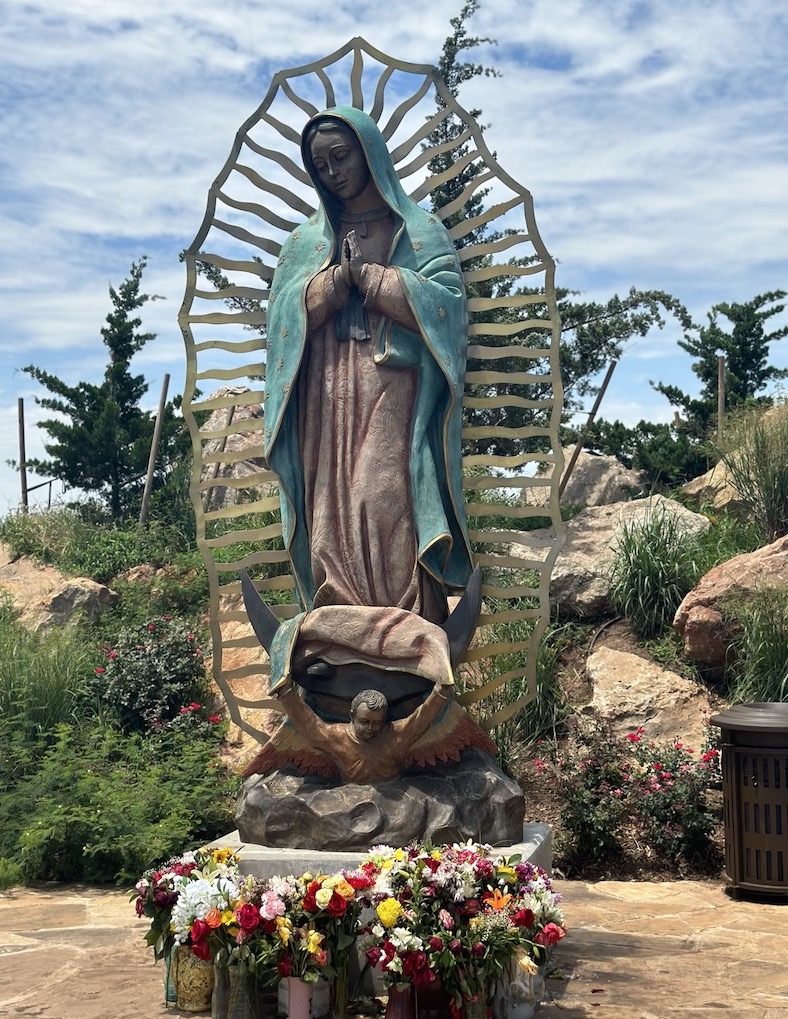 The Blessed Stanley Rother Shrine in Oklahoma City also has a shrine to the Virgin of Guadalupe at the top of a steep hill.