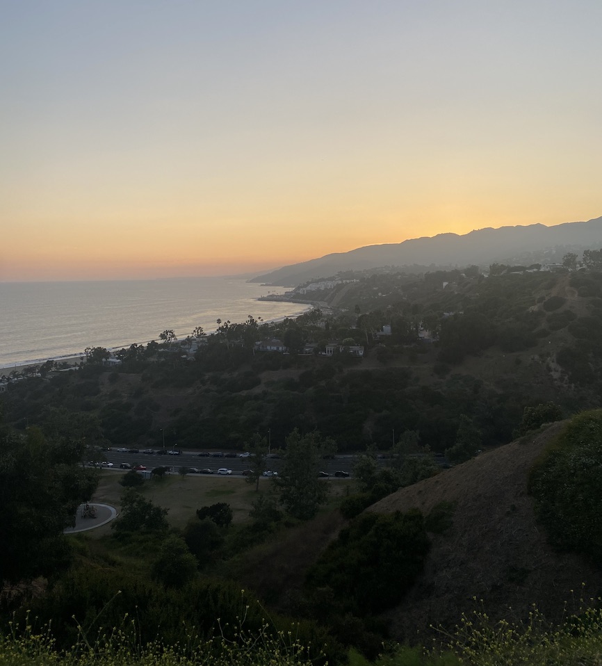 Sunset as seen from the crest of the Pacific Palisades