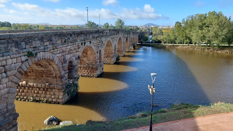 With 64 arches, the stone pedestrian bridge in Mérida stretches is the longest surviving Roman Bridge in the world.