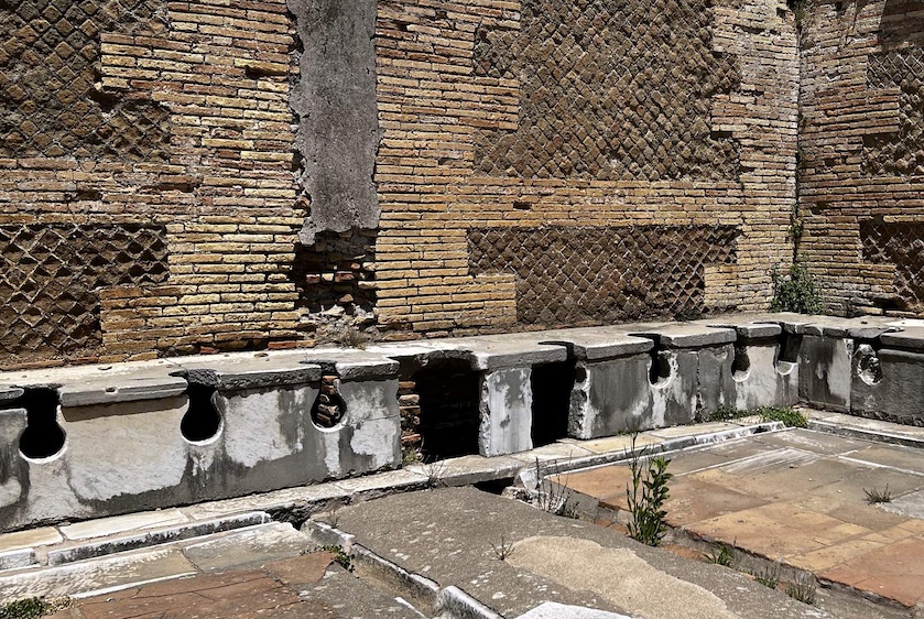 Public latrines 2,000 years ago offered no privacy but had plenty of running water. 