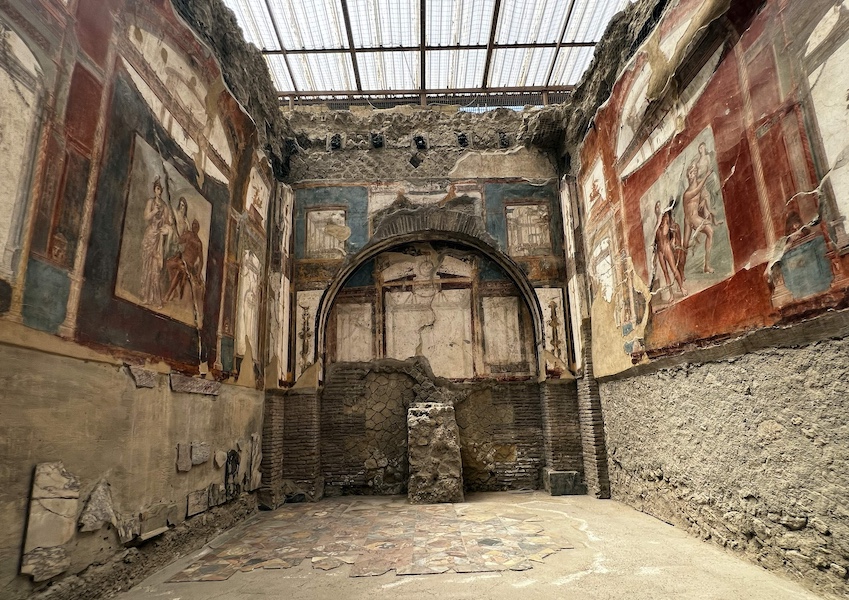 Herculaneum's Hall of Augustales was constructed while Augustus was still alive.
