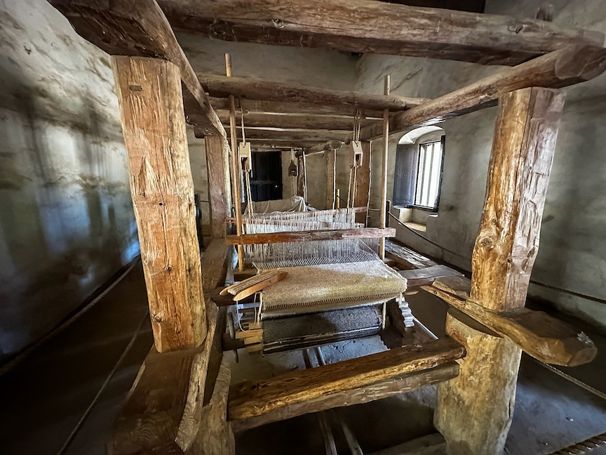 Weaving looms built to resemble those Indians might have used in the in the late 18th Century when Mission La Purísima housed a variety of cottage industries.