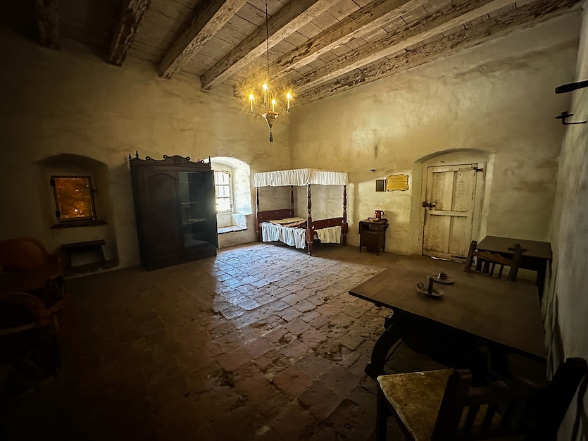 This room at Mission La Purísima is identical to the space that would have housed a Franciscan padre at the start of the 19th century.