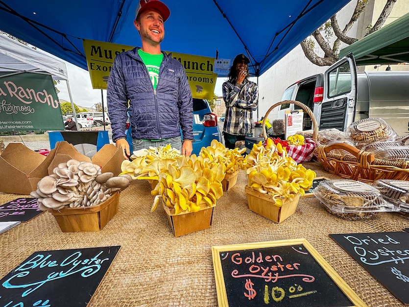 San Luis Obispo Farmers Market vendors sell a wide variety of local produce.