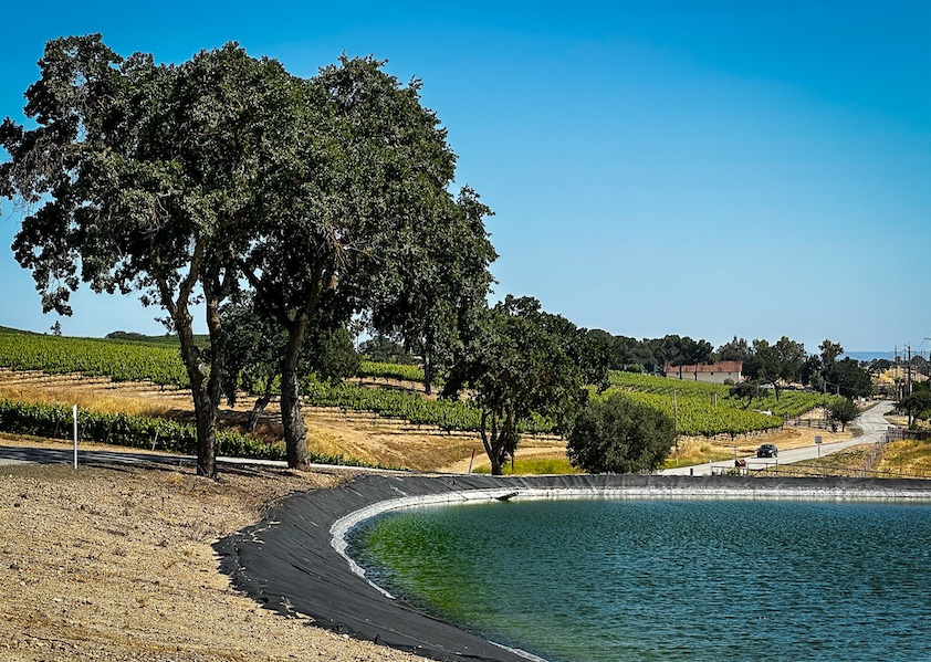 The North River Road leads to Mission San Miguel through Paso Robles wine country.