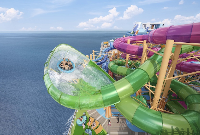 Families have fun at the waterpark aboard the Icon of the Seas.