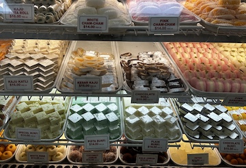 Maharaja Sweet shop displays a variety of confectionaries. Picture by Ramaa Reddy