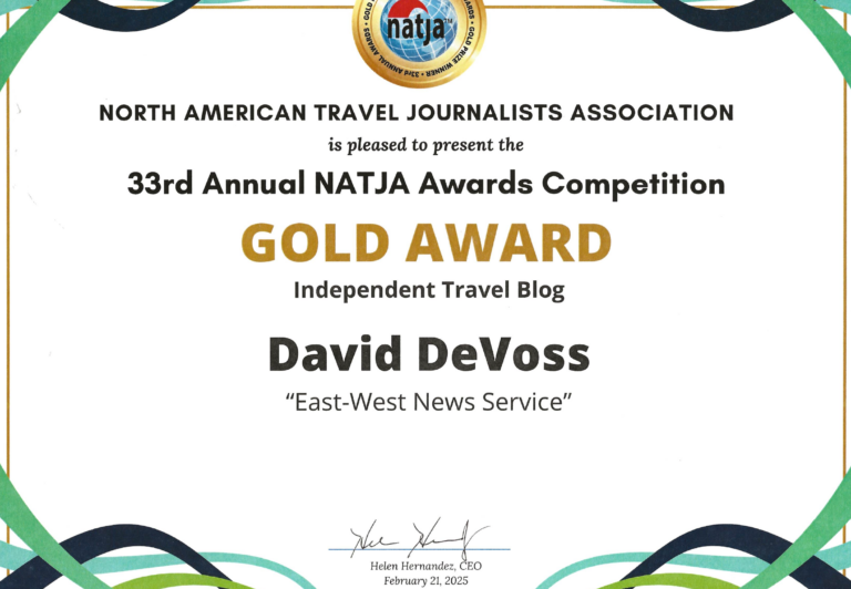 NATJA Gold Award for Independent Travel Blog