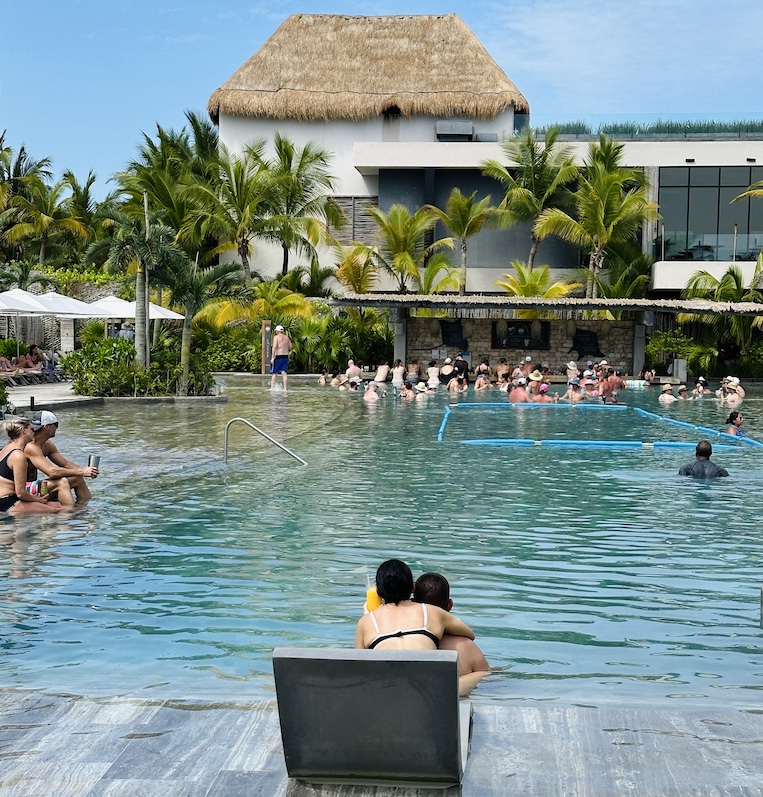 Most Mexican all-inclusives offer swim-up bars like this one at Secrets Moxché.