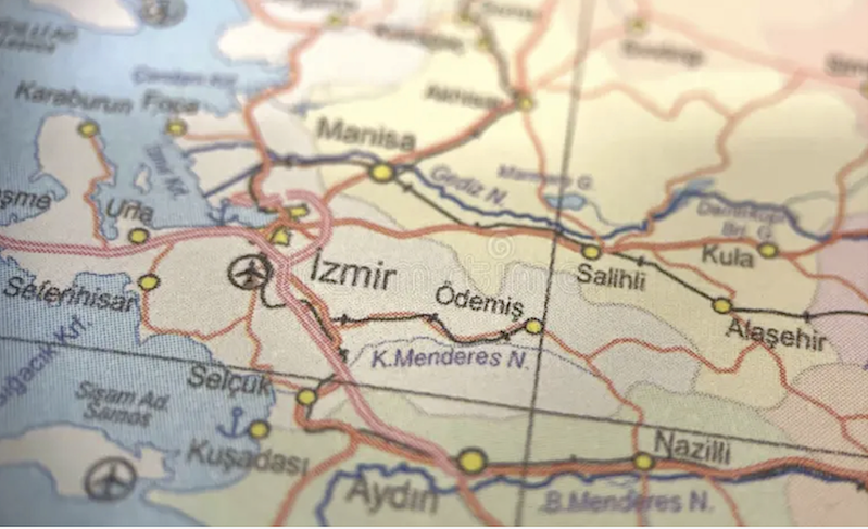 Map of the Urla-Karaburun-Çeşme Peninsula,