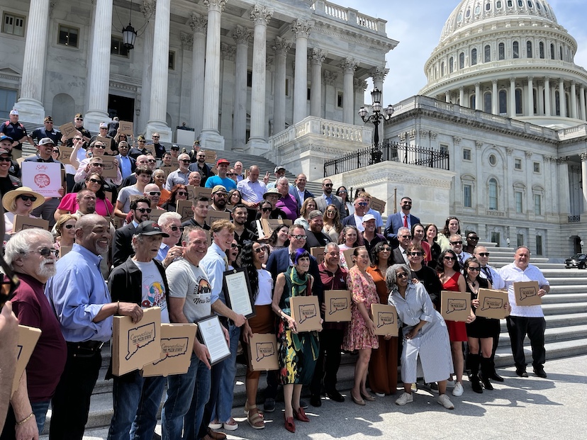 Dozens of Connecticut residents traveled to Washington, DC to celebrate their state's being named "The Pizza State." 