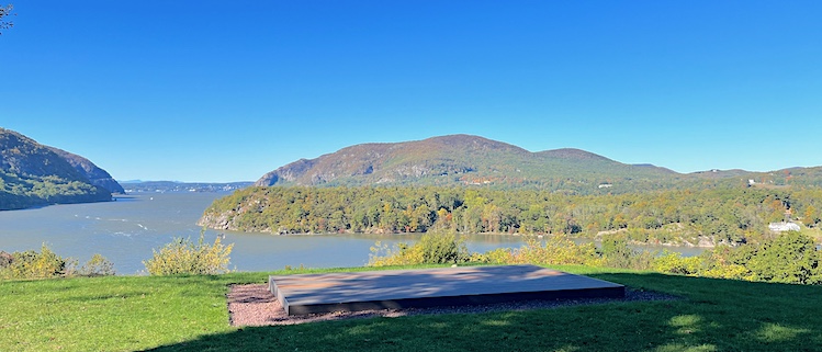 Hudson River seen from the bluffs at West Point .
