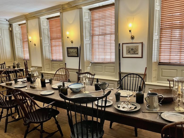 The Long Room at Fraunces Tavern, as it might have looked when Washington bid farewell to his officers in 1783.