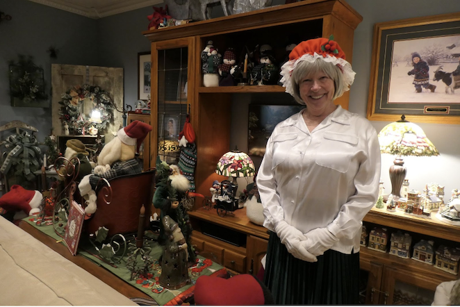 Kim Harmon's house always is decorated for Christmas.