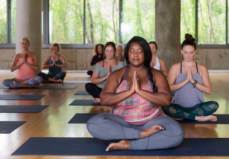 A yoga class at Kripalu Center for Yoga & Health in Stockbridge, MA.