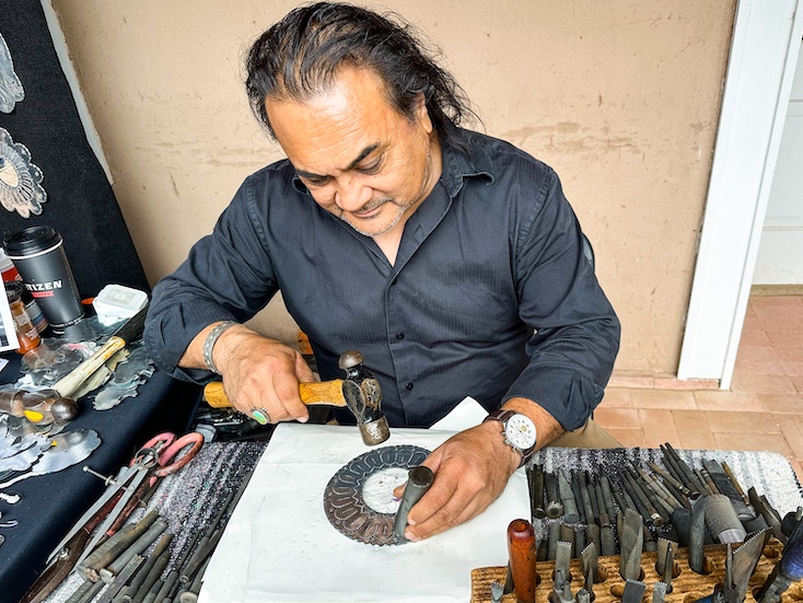 Jason working on a piece.