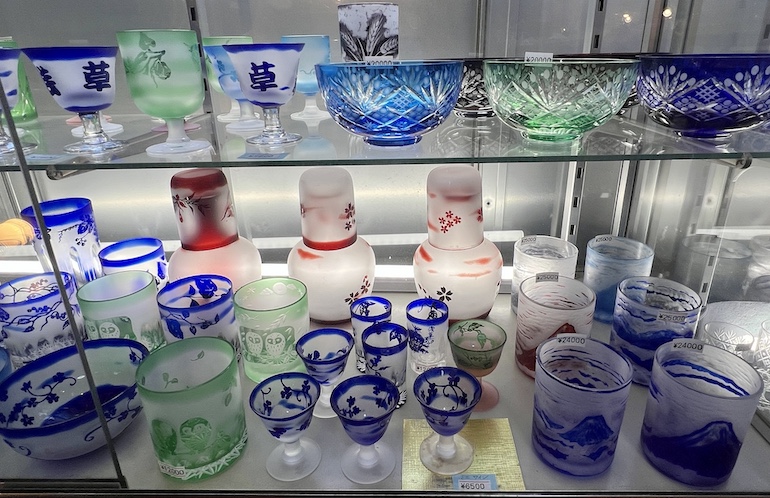 More than 50 Tokyo companies produce handmade cut glassware in addition to those shown here Asakusa Ojima.
