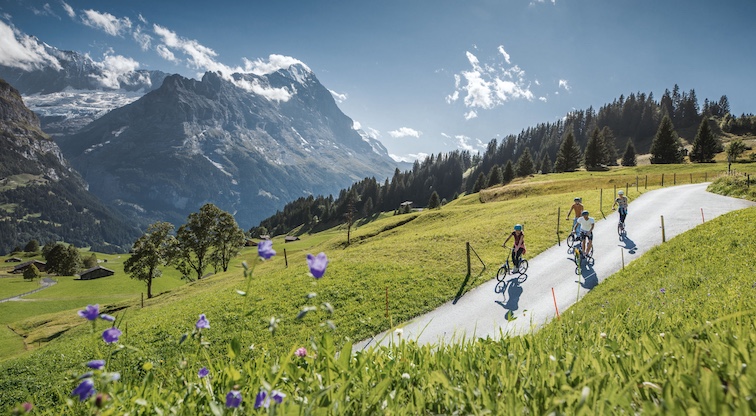 Hiking and biking are popular activities outside of the ski season in Grindelwald. 