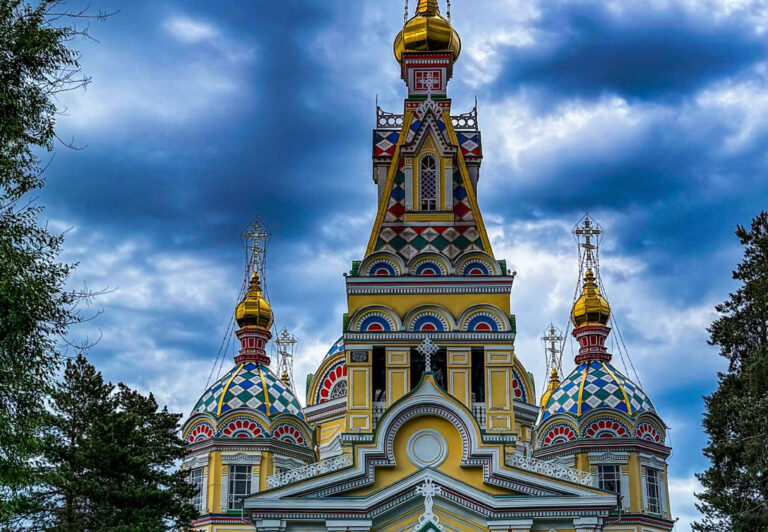 The second largest wooden church in the world. The centerpiece of Almaty, Kazakhstan is the Russian Orthodox Ascension Cathedral.