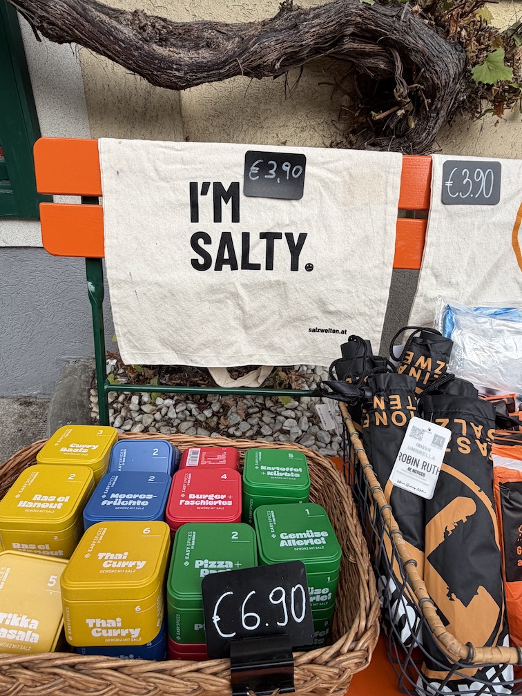 Shop selling salted goods in Hallstatt