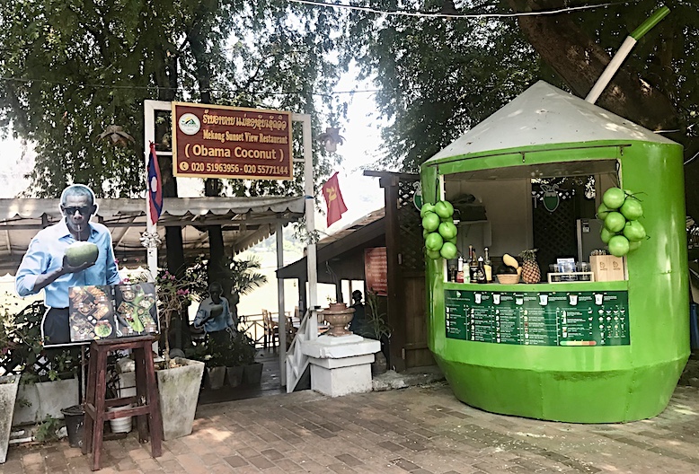 When former U.S. President Barack Obama visited Luang Prabang during a tour of Southeast Asia in 2016, he famously sipped coconut water from a straw at the Mekong Sunset View Restaurant. The moment was commemorated in a photograph, and the little restaurant is now dubbed the Obama Coconut.