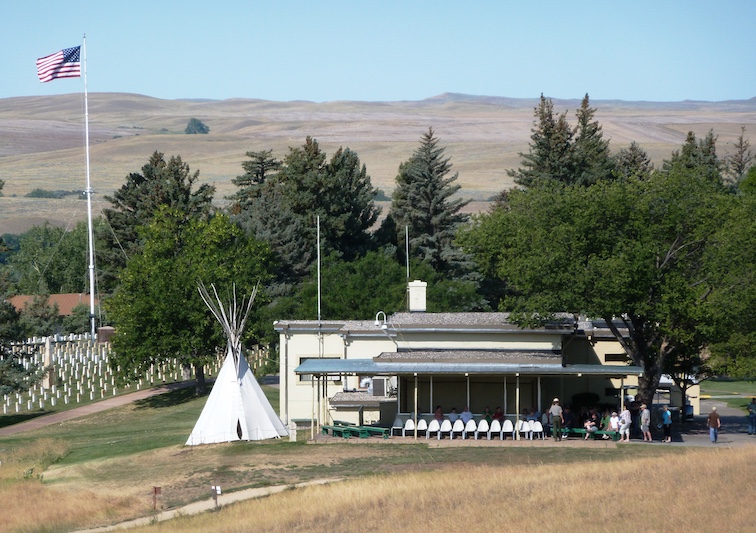 Enveloped by Montana's "Big Sky Country," the Little Bighorn Battlefield's Visitor Center modestly sits at the foot of Last Stand Hill where most of Custer's 7th Cavalry died.