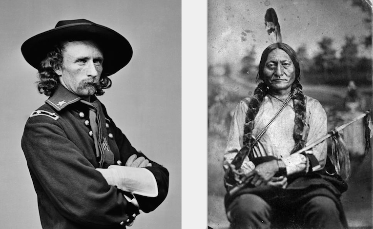 (Left) George Custer and (Right) Sitting Bull