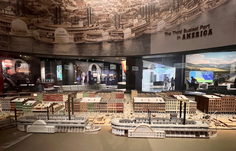 A model of the 1850s St. Louis riverfront at Museum at the Gateway Arch. 