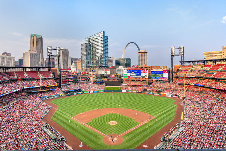 St. Louis Cardinals play home games at Busch Stadium. 