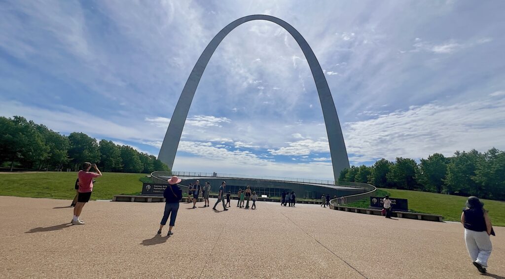 The entrance to Gateway Arch National Park's underground Visitor Center and Museum.