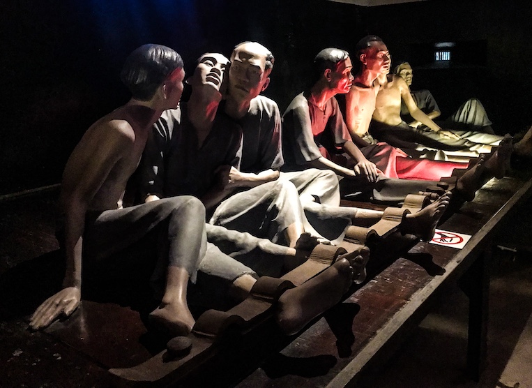 Graphic models of detainees at the Hoa Lo Prison Museum are reminders of the desperation they must have felt.