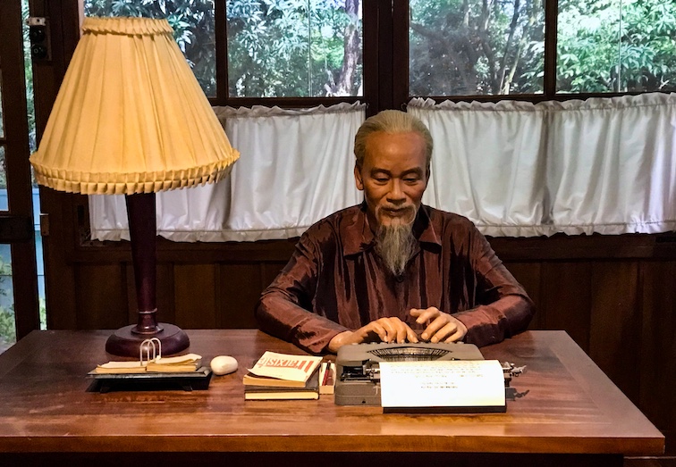 “Uncle Ho” lives on at his stilt house, in a private village surrounded by botanical gardens within the mausoleum complex in Hanoi’s Ba Đình district. 