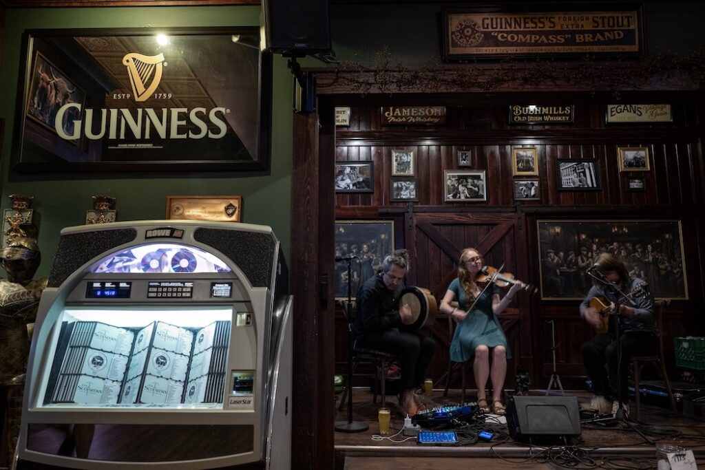 Jenny & The Weazels perform traditional Celtic music at The Scotsman Public House in downtown Waynesville, North Carolina.